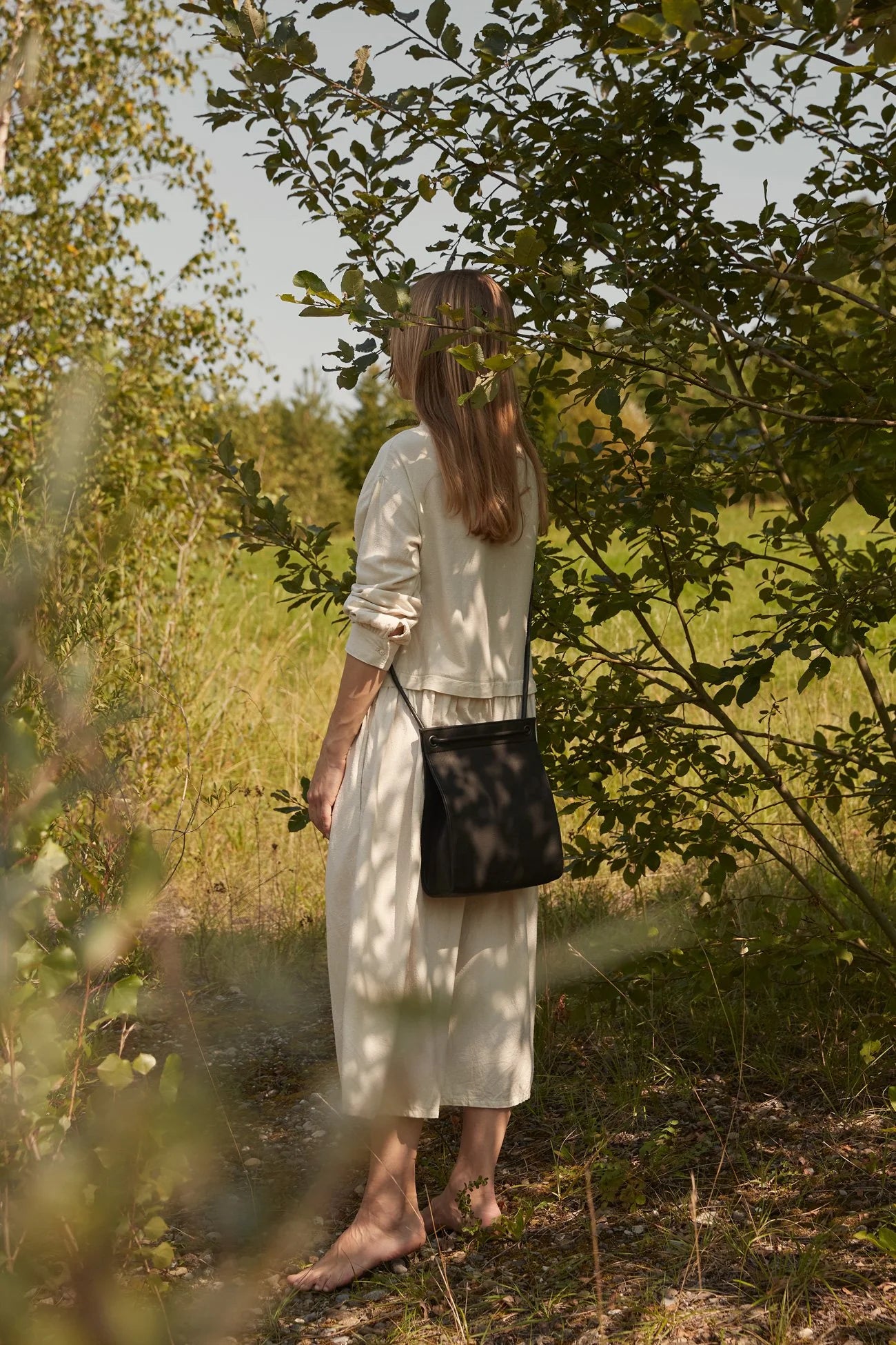 MARAI Handbag - Natural/Black Leather