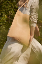 MARAI Tote Bag - Natural/Black Leather